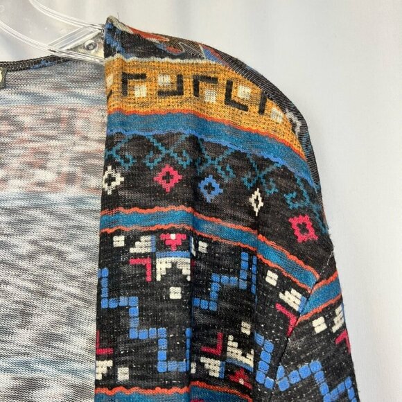 Eyeshadow Womens Cardigan Sweater Multicolor Southwestern Open Front Flyaway S - Picture 9 of 11